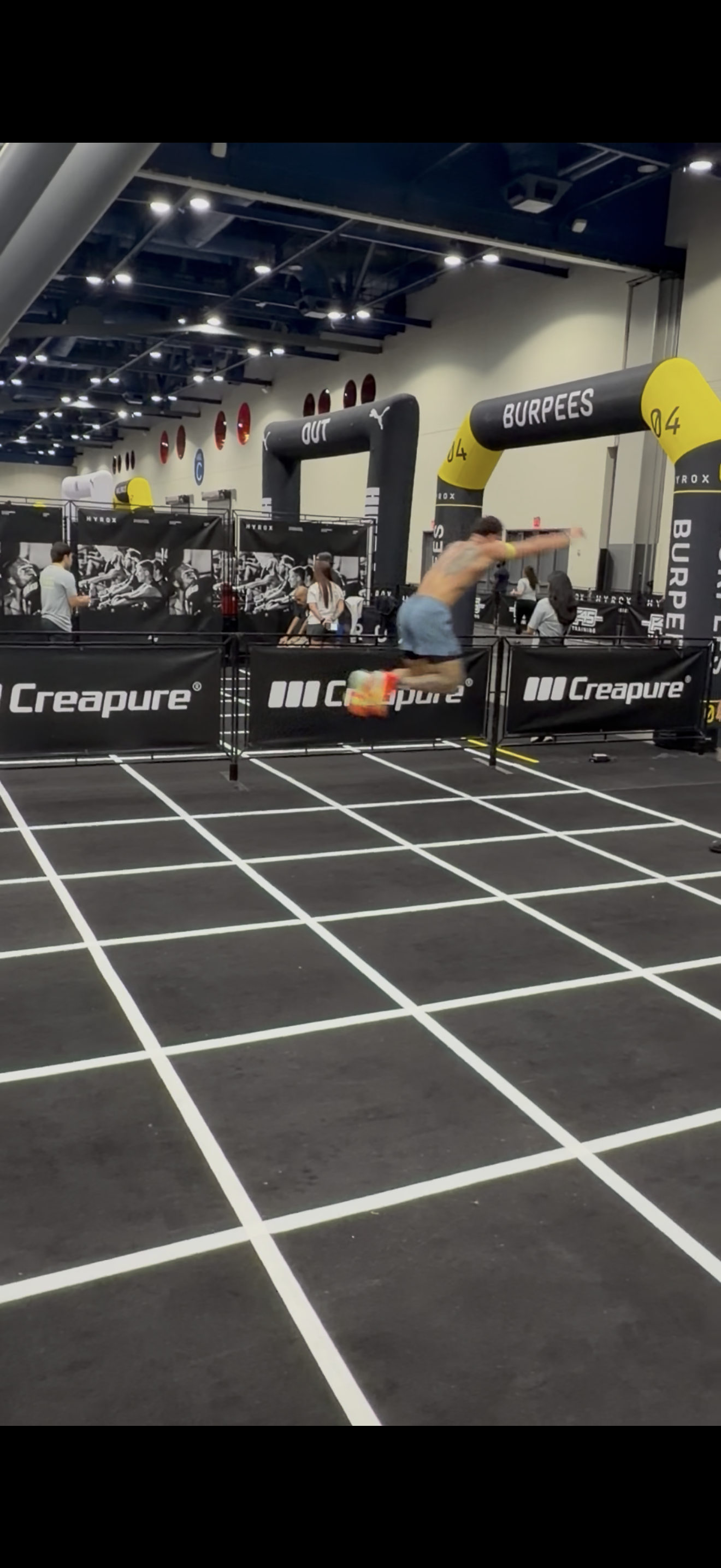 HYROX Burpee Broad Jumps training station
